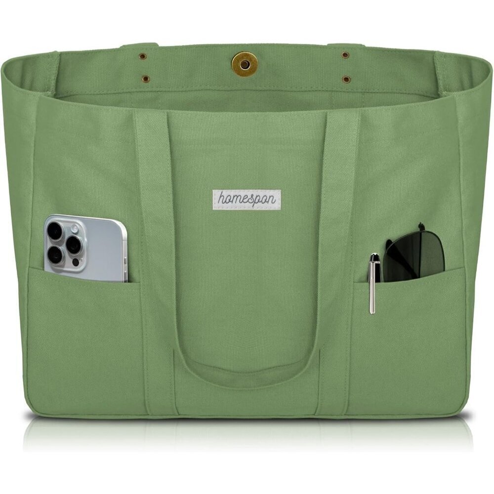 HOMESPON Large Canvas Tote Bag for Women Everything Bag with Pockets